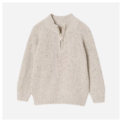  Jungen Troyer-Pullover - beige meliert 